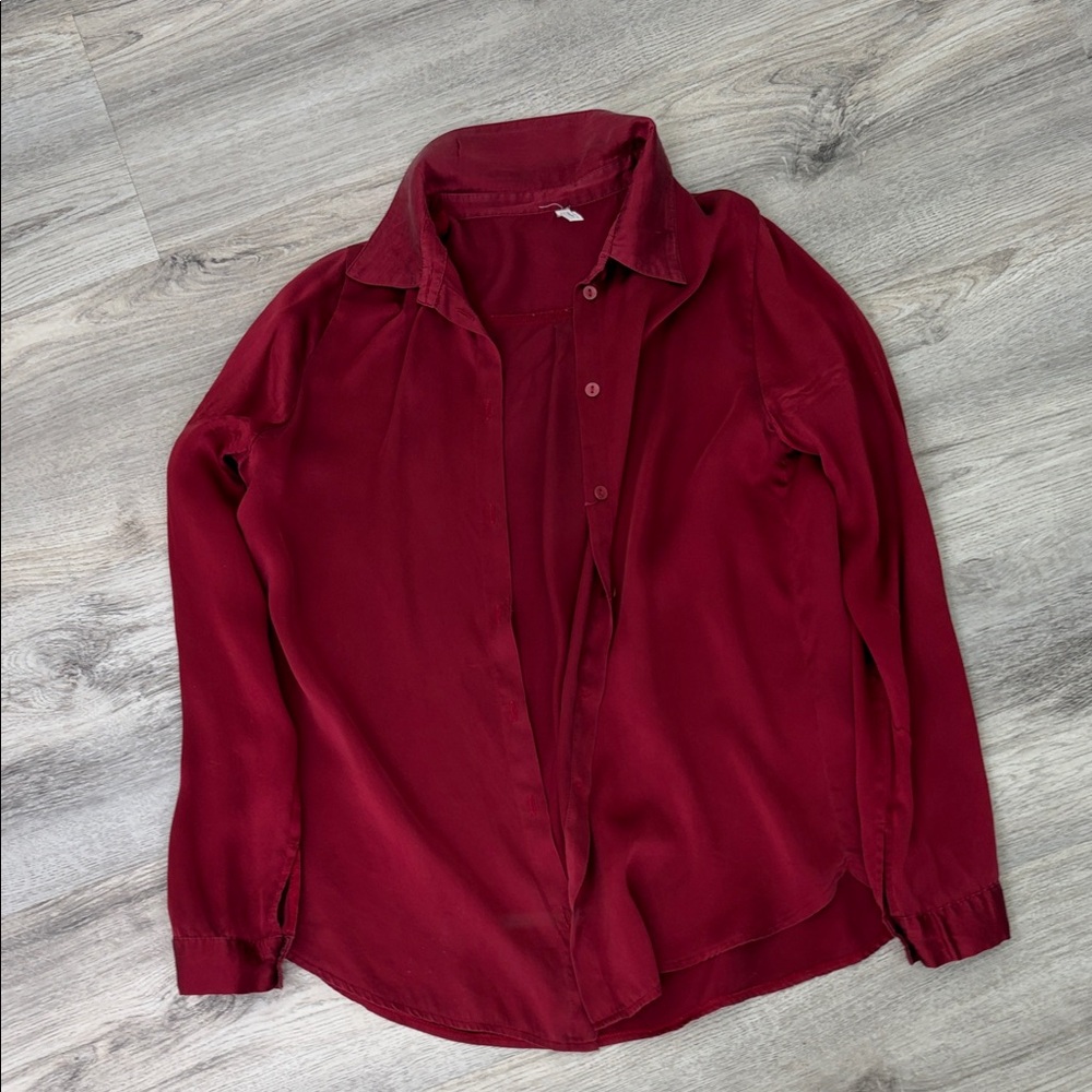 Intimissimi Women's Red Button Down Shirt